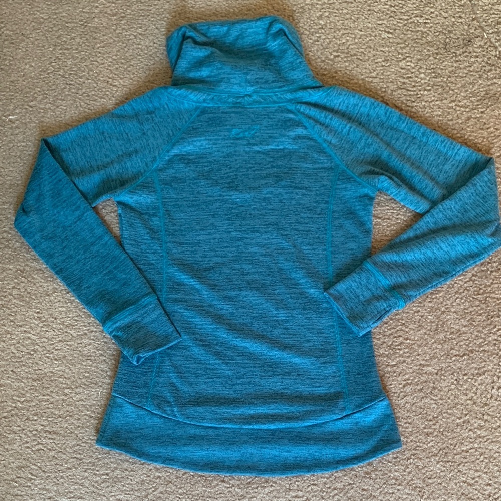 Kuhl Women's Heathered Teal Lea Cowl Neck Sweatshirt XS Lagenlook Cabincore - Picture 3 of 9